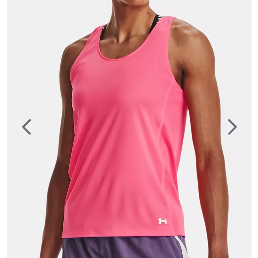 NWT Under Armour UA Tech Fly By Tank - Shock Pink - Size Large